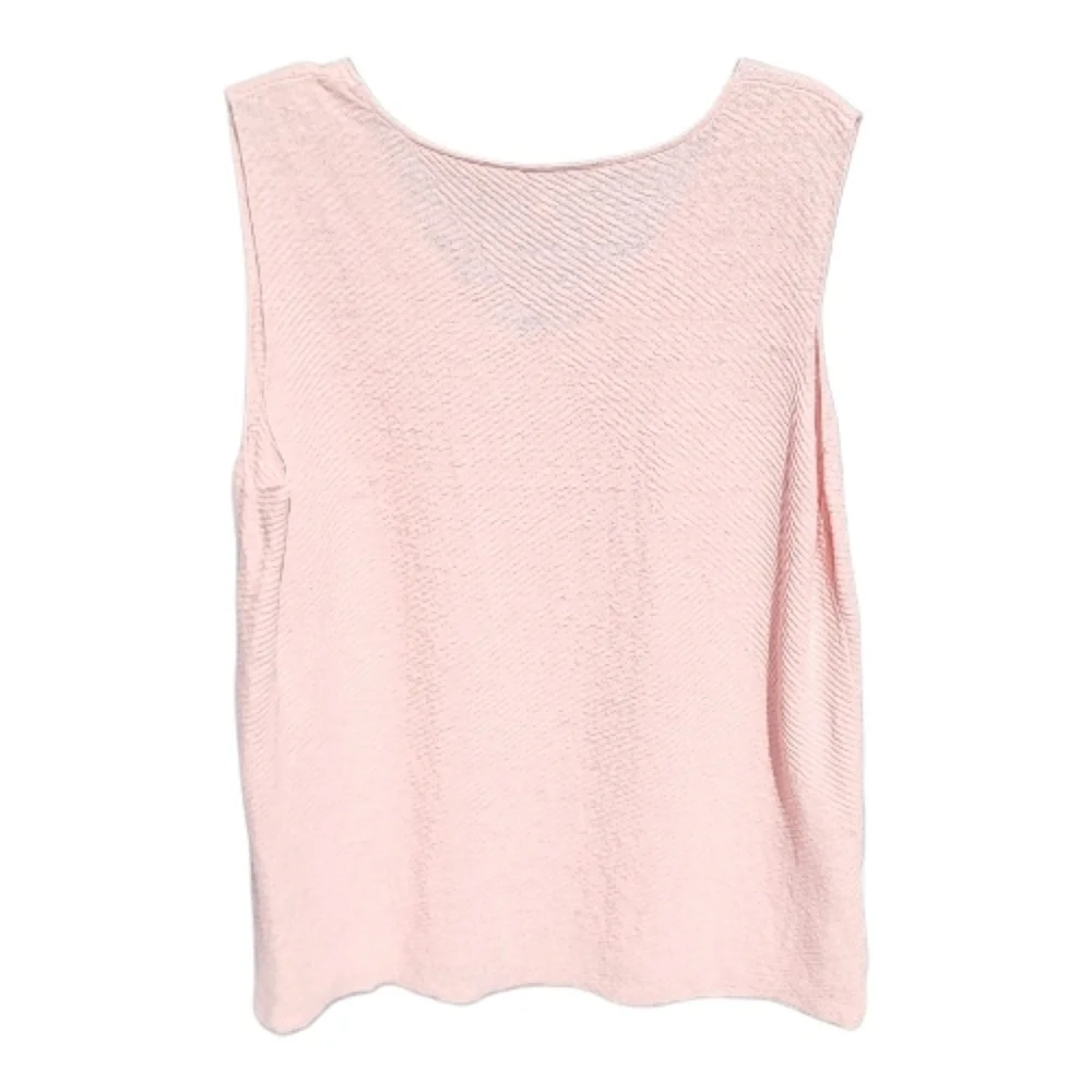 Eileen Fisher Blush Pink V-Neck Linen Tank Top - Size XL - Picture 2 of 5